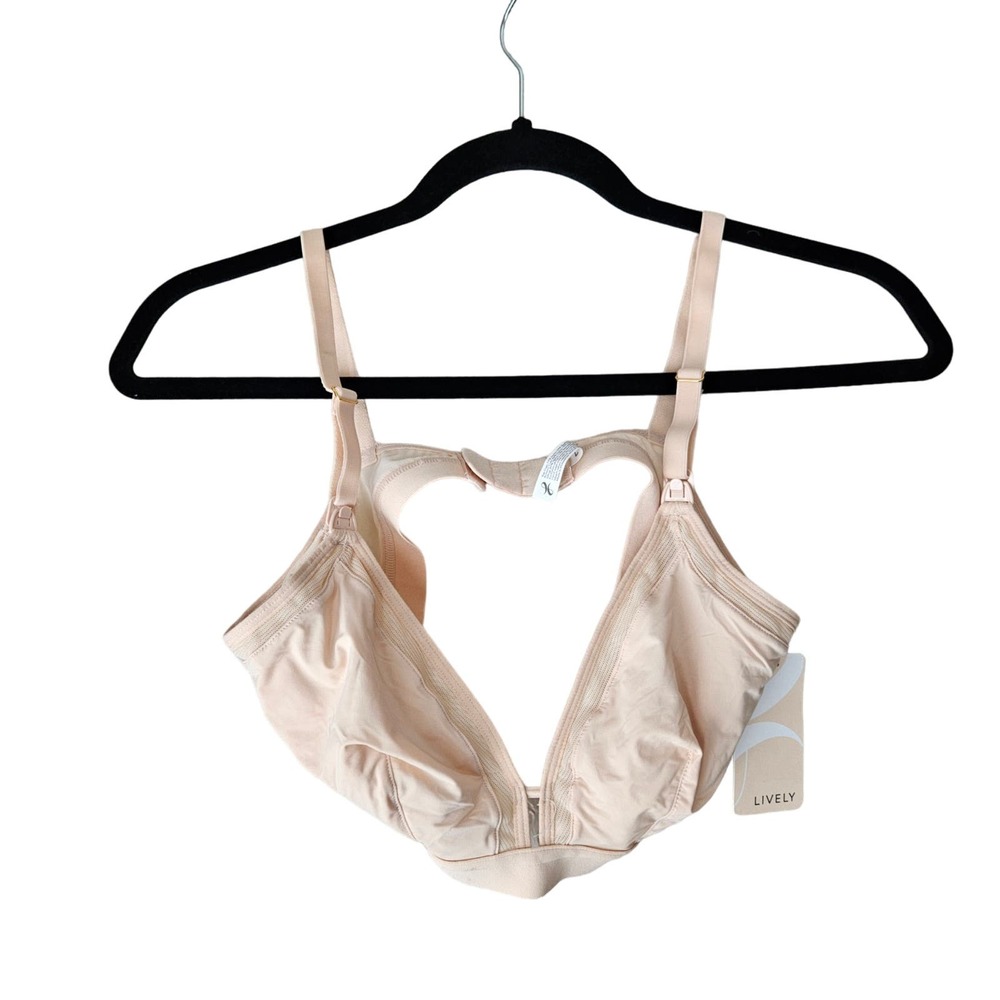 NWT Lively Women’s Triangle Bralette Bra 2 Beige Nude 2 New